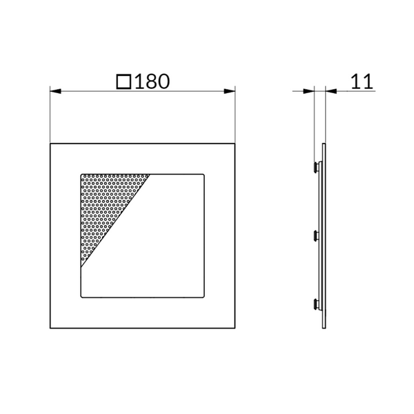 AGBW M180 W - Quadratische Acrylglasblende Weiß mit Gitter Weiß für M/R 180 Lautsprecher