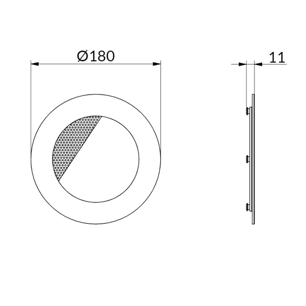 AGBW R180 S - Runde Acrylglasblende Weiß mit Gitter Schwarz für M/R 180 Lautsprecher
