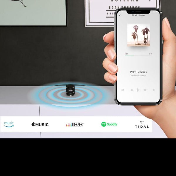 SOUNDWAVER, schwarz - Mobiler Bluetooth-Lautsprecher für Oberflächen