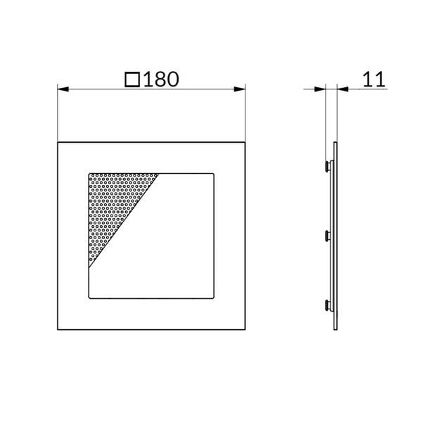 AGBS M180 W - Quadratische Acrylglasblende Schwarz mit Gitter Weiß für M/R 180 Lautsprecher