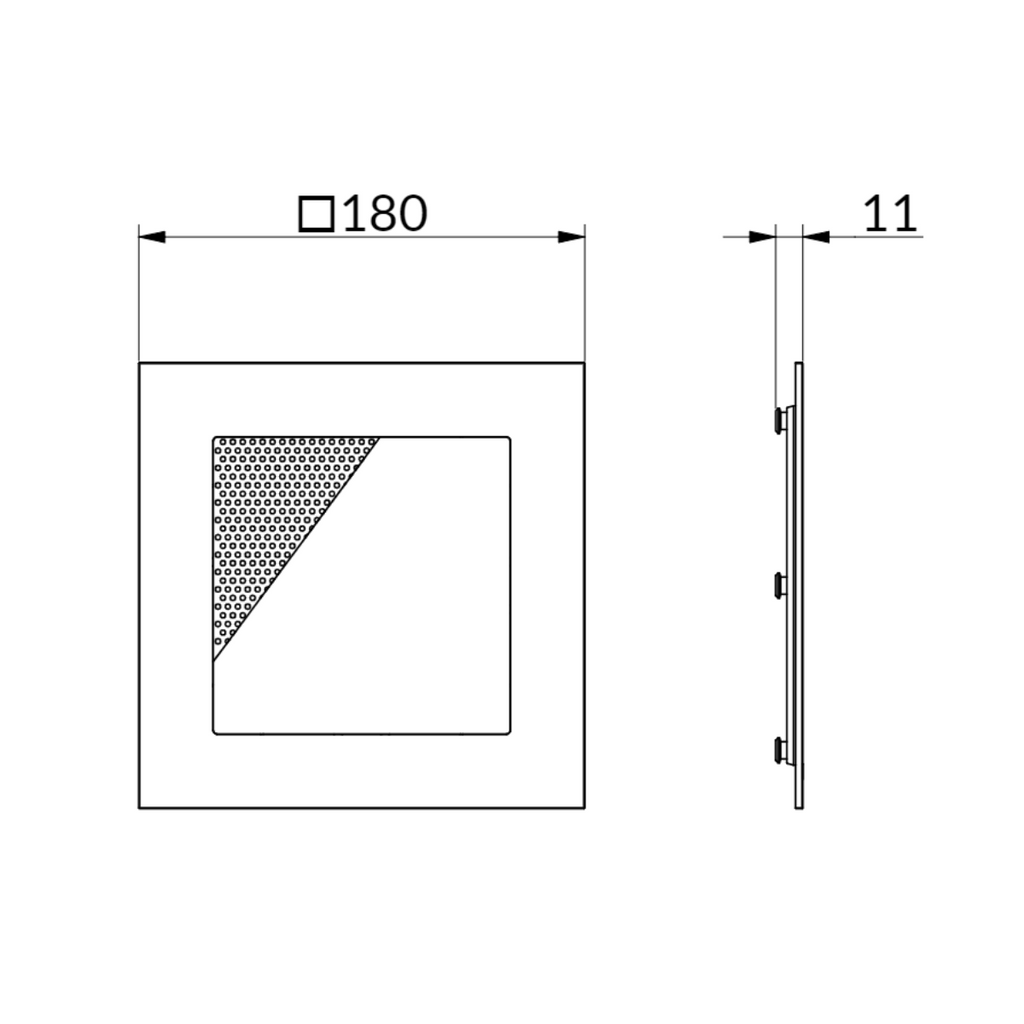 KBW M180 Basic - Quadratische Kunststoffblende Weiß mit Gitter