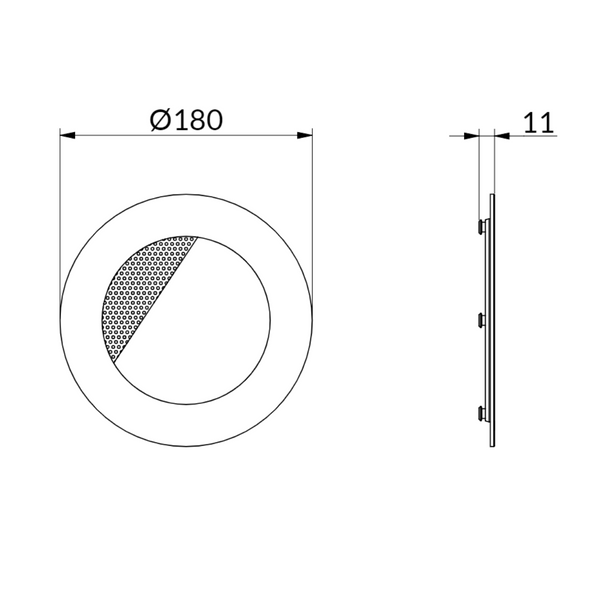 AGBS R180 W - Runde Acrylglasblende Schwarz mit Gitter Weiß für M/R 180 Lautsprecher