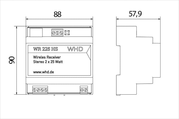 Abverkauf: WR 225 HS, grau - Streaming-Audioreceiver für den Verteilerkasten